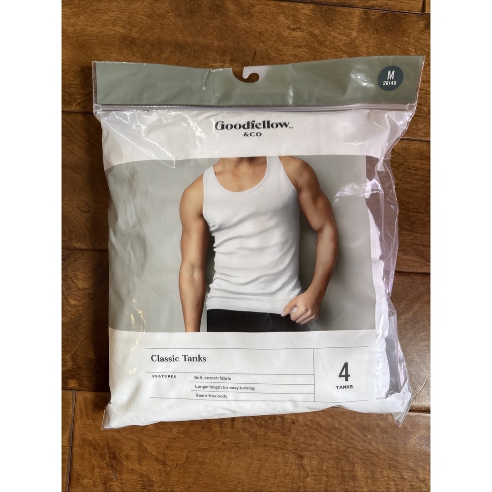 Goodfellow & CO Mens Classic Tanks (4) White Sz M 38/40 NEW